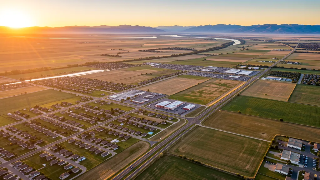 Aerial view of Ammon, ID showing the local landscape and terrain relevant to aerial imaging operations