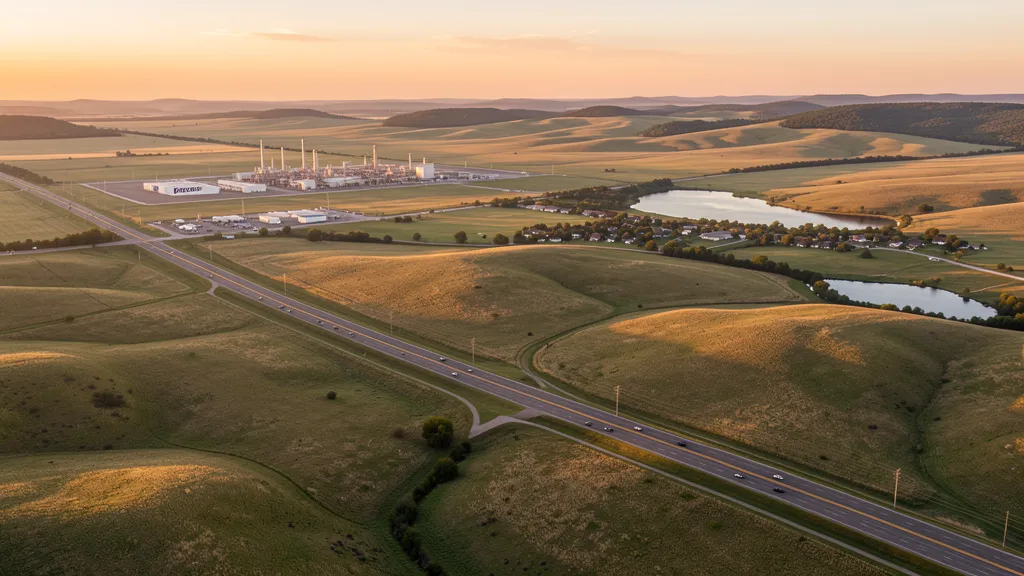 Aerial view of Ardmore, OK showing the local landscape and terrain relevant to aerial imaging operations