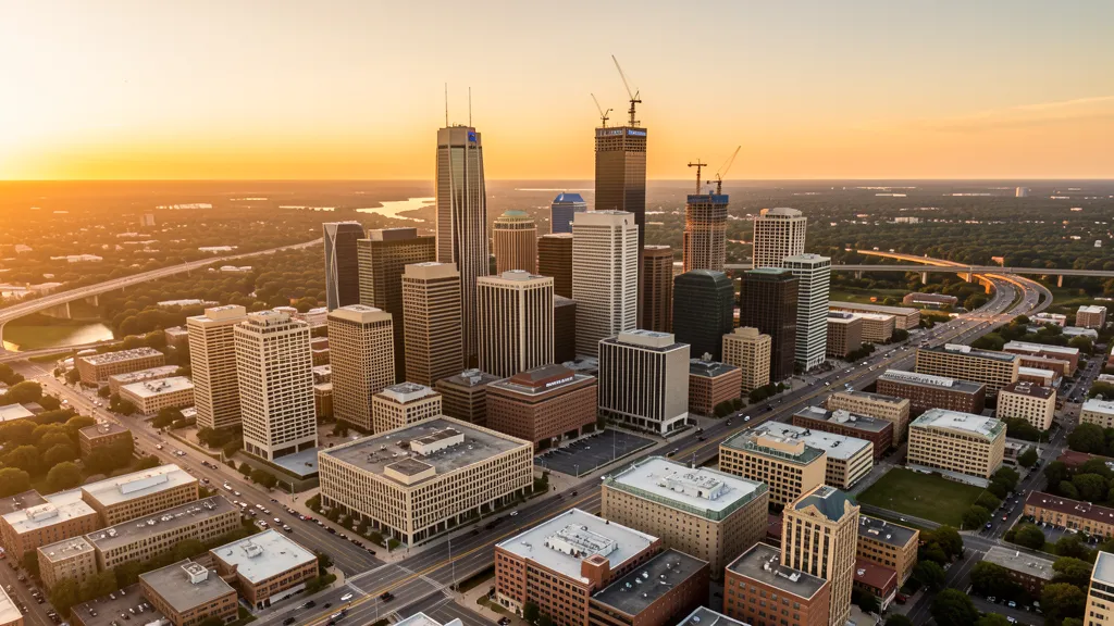 Aerial view of Atlanta, GA showing the local landscape and terrain relevant to aerial imaging operations
