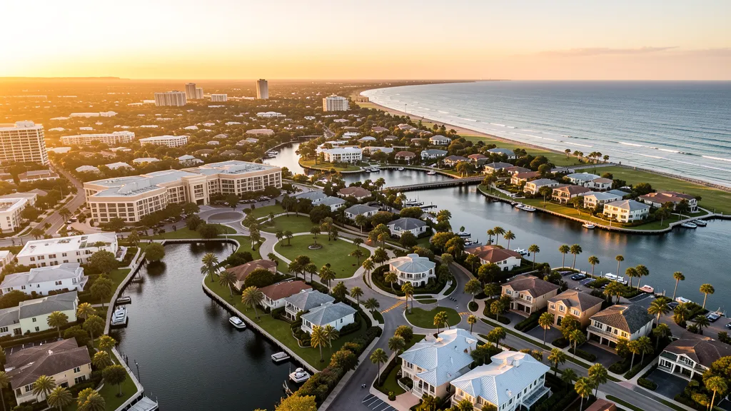 Aerial view of Boca Raton, FL showing the local landscape and terrain relevant to aerial imaging operations