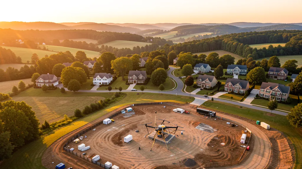 Aerial view of Brentwood, TN showing the local landscape and terrain relevant to aerial imaging operations
