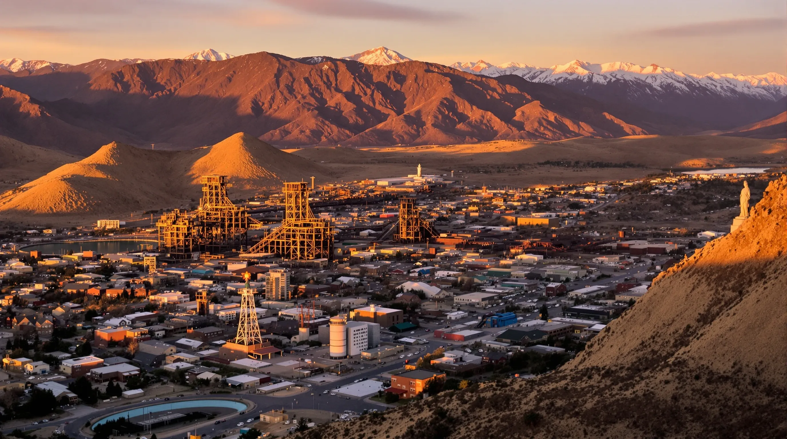 Aerial view of Butte, MT showing the local landscape and terrain relevant to aerial imaging operations