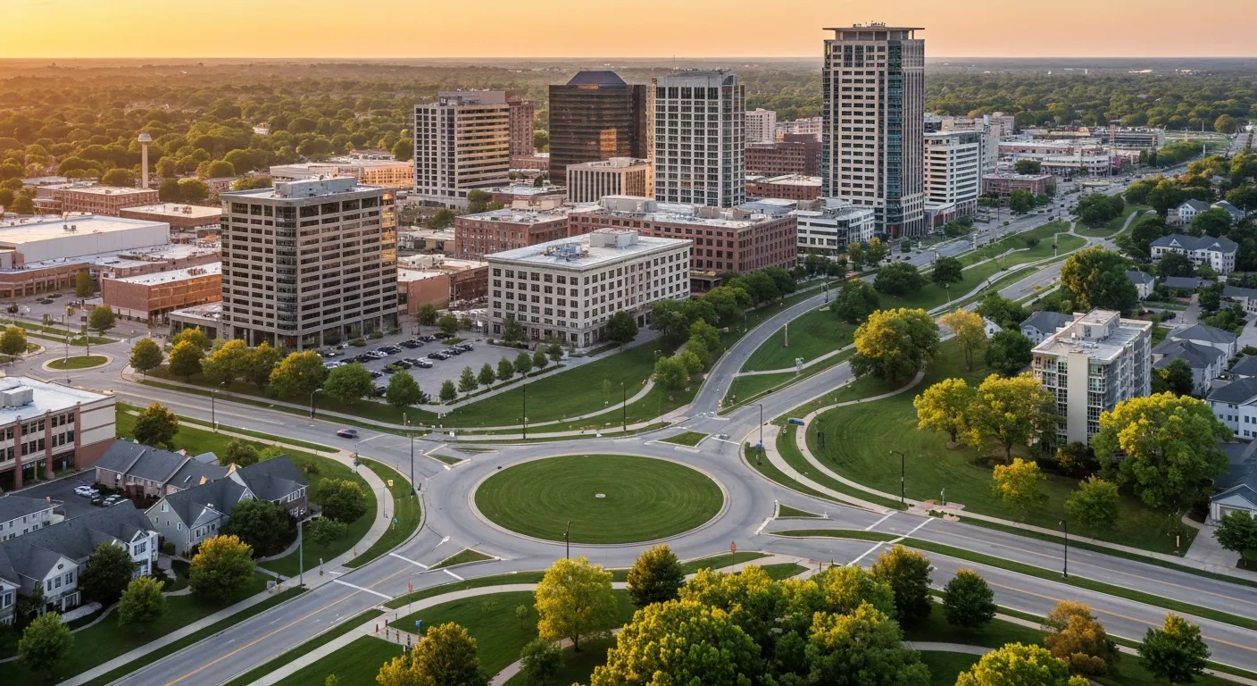 Aerial view of Carmel, IN showing the local landscape and terrain relevant to aerial imaging operations