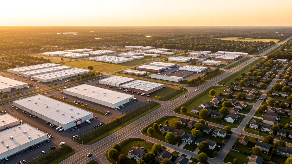 Aerial view of Carol Stream, IL showing the local landscape and terrain relevant to aerial imaging operations