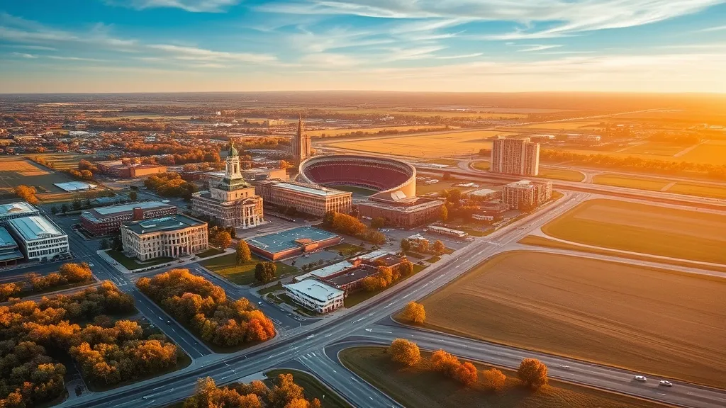 Aerial view of Champaign, IL showing the local landscape and terrain relevant to aerial imaging operations