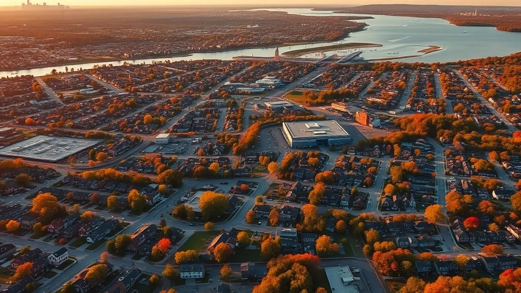 Aerial view of Cranston, RI showing the local landscape and terrain relevant to aerial imaging operations