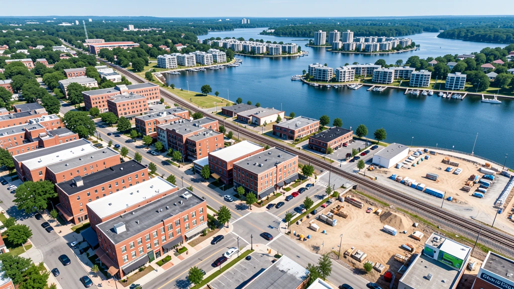 Aerial view of Davidson, NC showing the local landscape and terrain relevant to aerial imaging operations