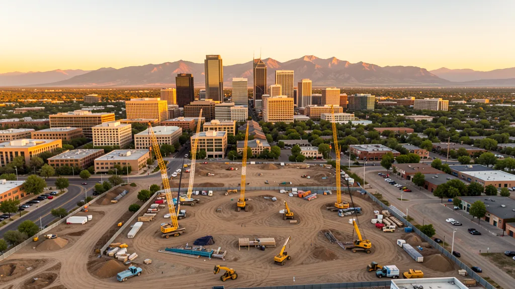 Aerial view of Denver, CO showing the local landscape and terrain relevant to aerial imaging operations