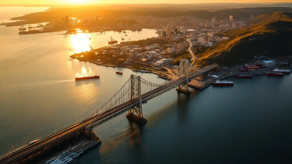 Aerial view of Duluth, MN showing the local landscape and terrain relevant to aerial imaging operations