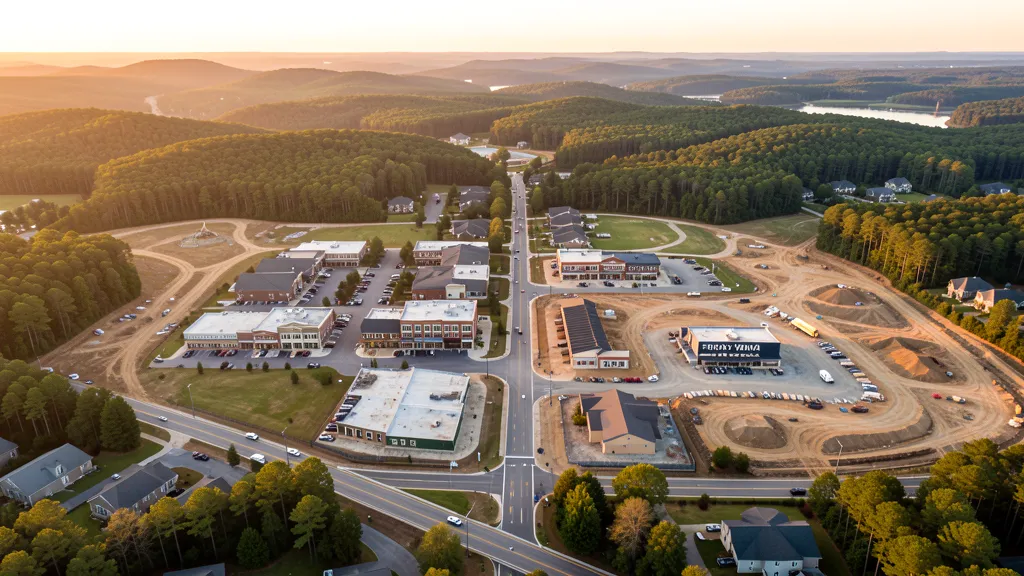 Aerial view of Fuquay-Varina, NC showing the local landscape and terrain relevant to aerial imaging operations