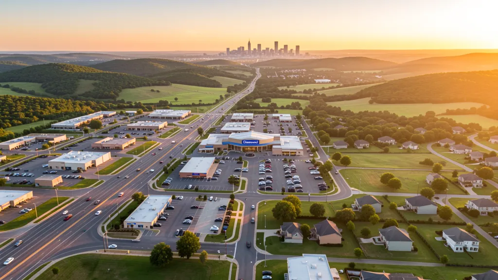 Aerial view of Glenpool, OK showing the local landscape and terrain relevant to aerial imaging operations