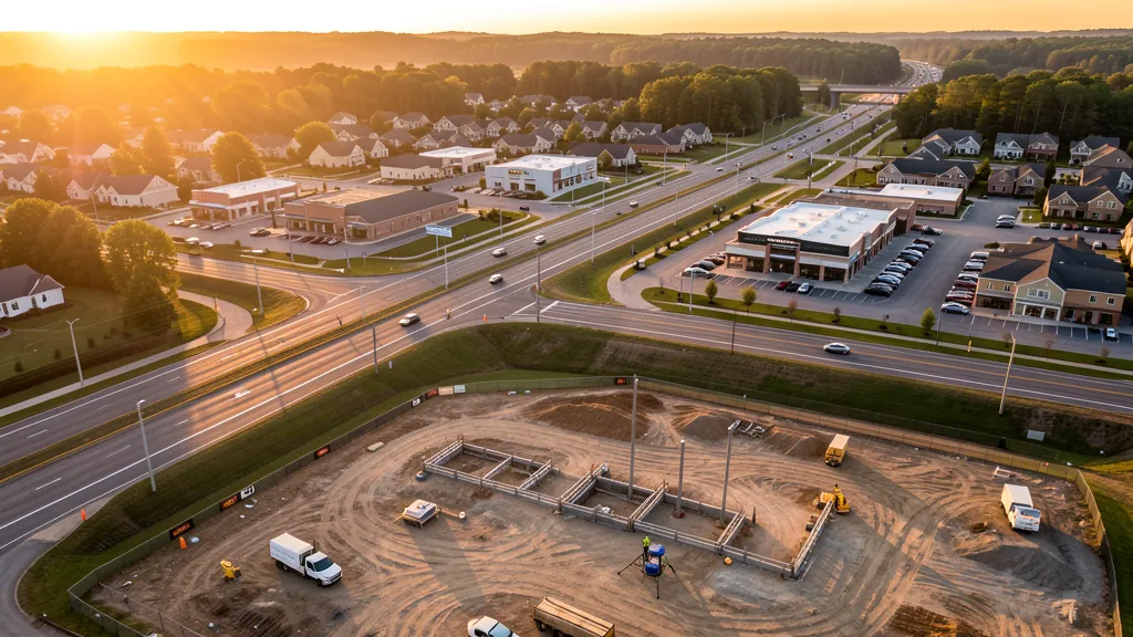 Aerial view of Goodlettsville, TN showing the local landscape and terrain relevant to aerial imaging operations