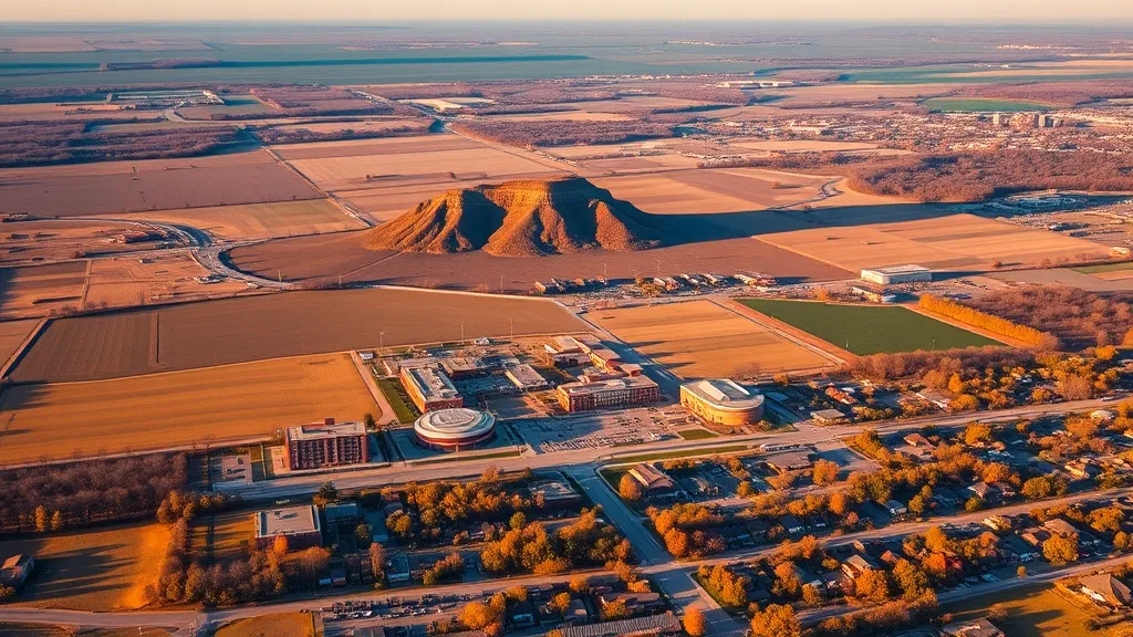 Aerial view of Jonesboro, AR showing the local landscape and terrain relevant to aerial imaging operations
