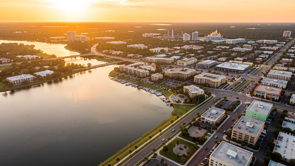 Aerial view of Kissimmee, FL showing the local landscape and terrain relevant to aerial imaging operations