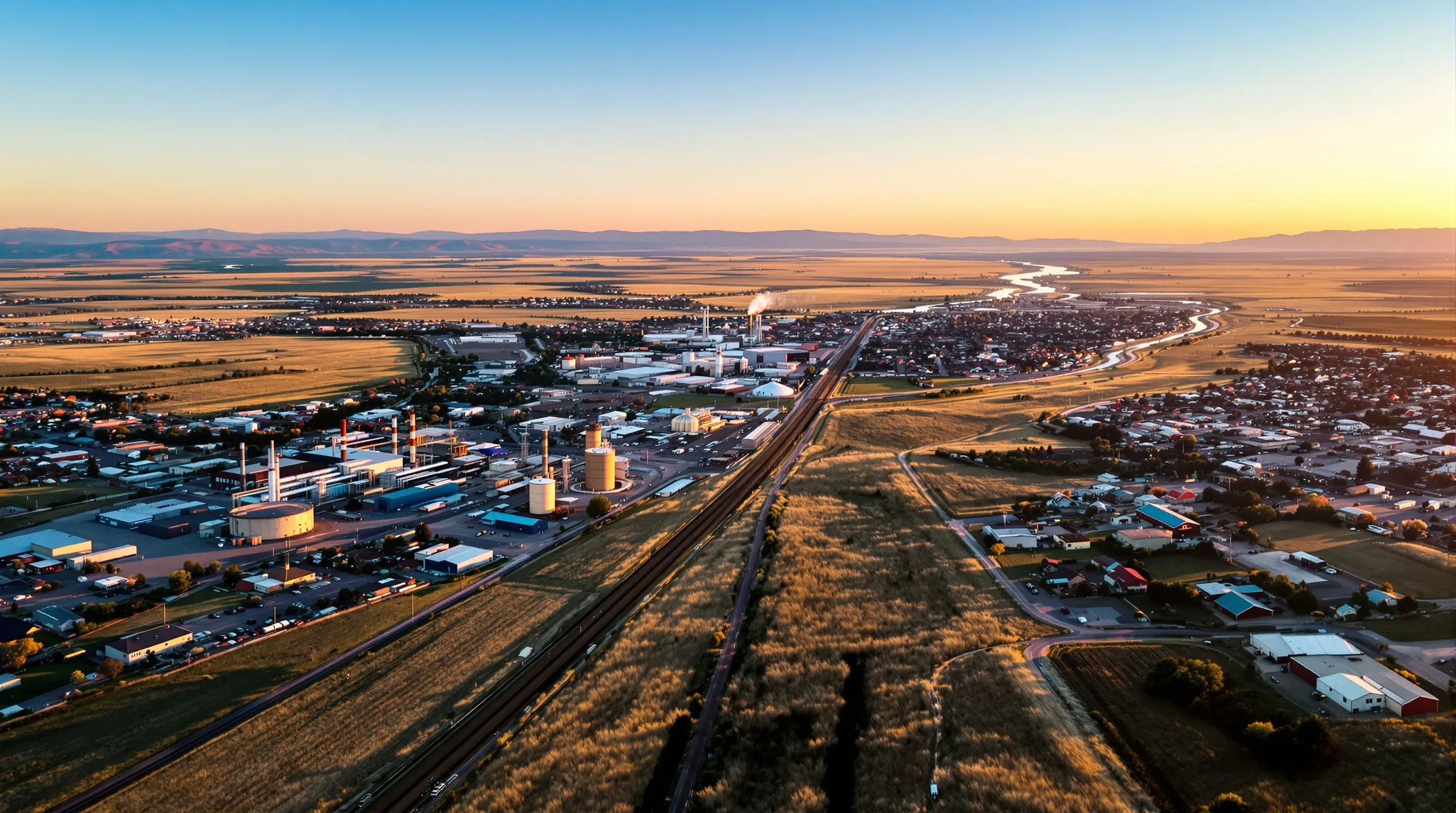 Aerial view of Laurel, MT showing the local landscape and terrain relevant to aerial imaging operations