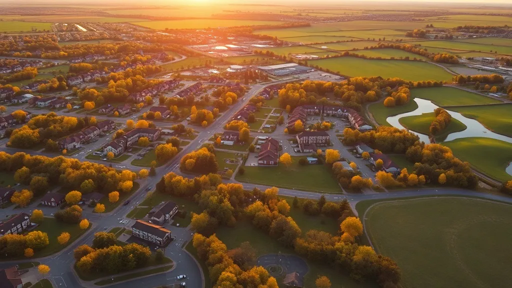 Aerial view of Leawood, KS showing the local landscape and terrain relevant to aerial imaging operations