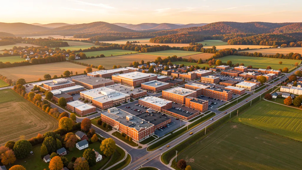 Aerial view of Lebanon, PA showing the local landscape and terrain relevant to aerial imaging operations