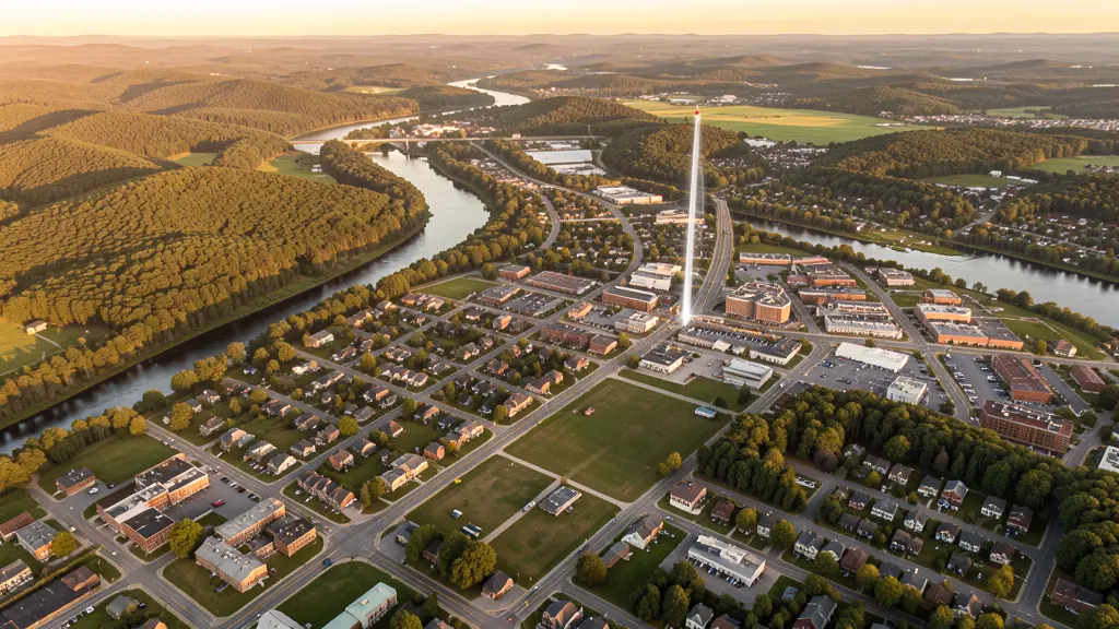 Aerial view of Nashua, NH showing the local landscape and terrain relevant to aerial imaging operations
