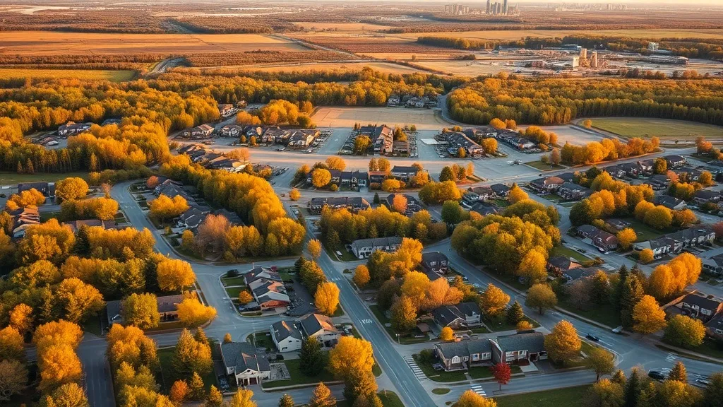 Aerial view of New Berlin, WI showing the local landscape and terrain relevant to aerial imaging operations