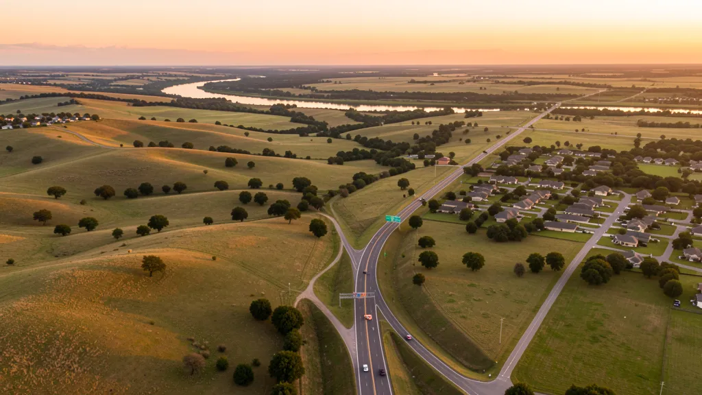 Aerial view of Newcastle, OK showing the local landscape and terrain relevant to aerial imaging operations