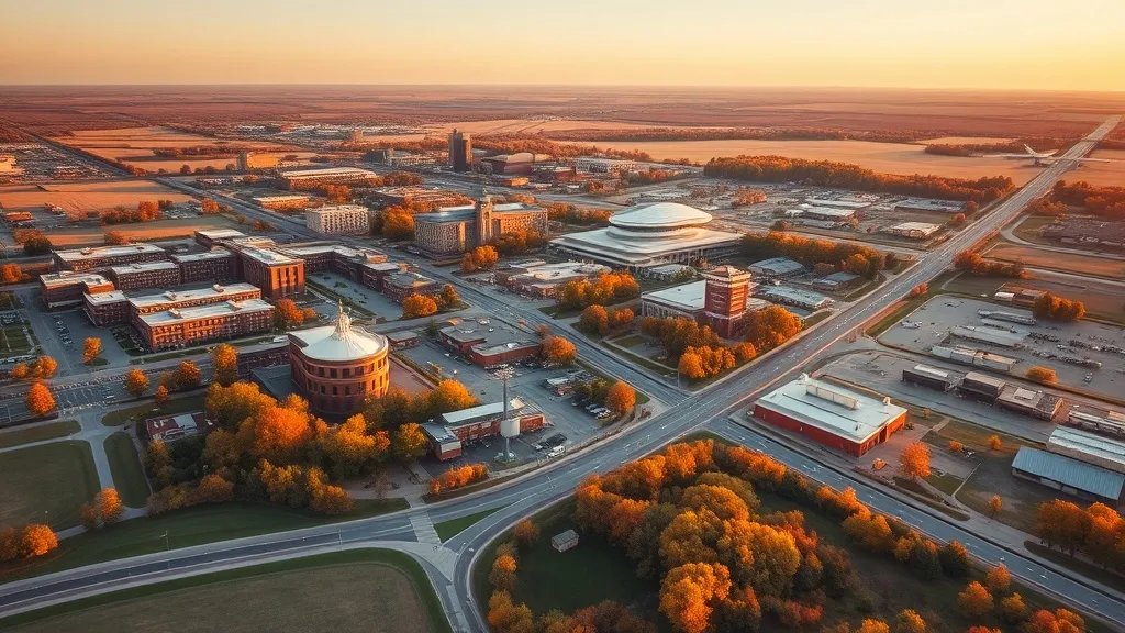 Aerial view of Normal, IL showing the local landscape and terrain relevant to aerial imaging operations