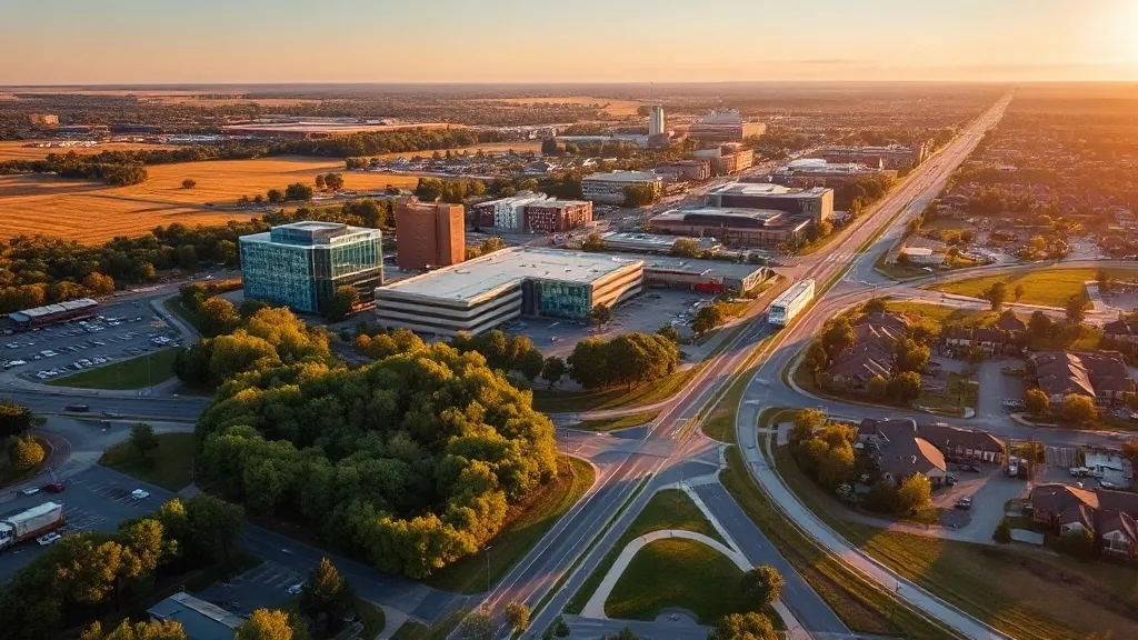 Aerial view of Overland Park, KS showing the local landscape and terrain relevant to aerial imaging operations