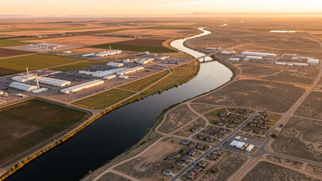 Aerial view of Pasco, WA showing the local landscape and terrain relevant to aerial imaging operations
