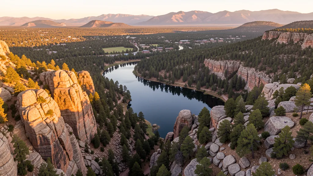 Aerial view of Prescott, AZ showing the local landscape and terrain relevant to aerial imaging operations