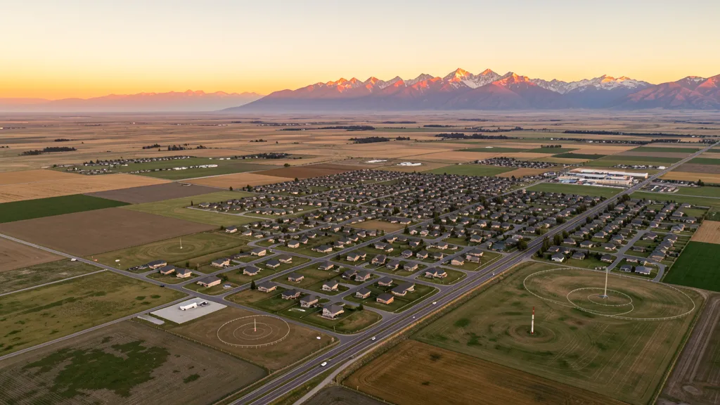 Aerial view of Rigby, ID showing the local landscape and terrain relevant to aerial imaging operations