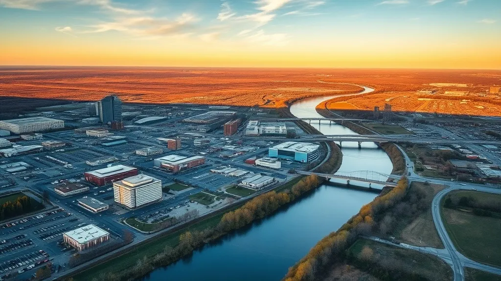 Aerial view of Rockford, IL showing the local landscape and terrain relevant to aerial imaging operations