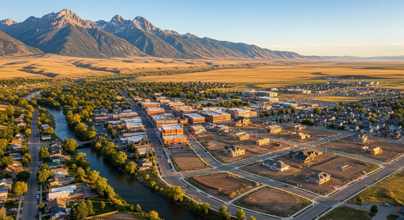 Aerial view of Sheridan, WY showing the local landscape and terrain relevant to aerial imaging operations