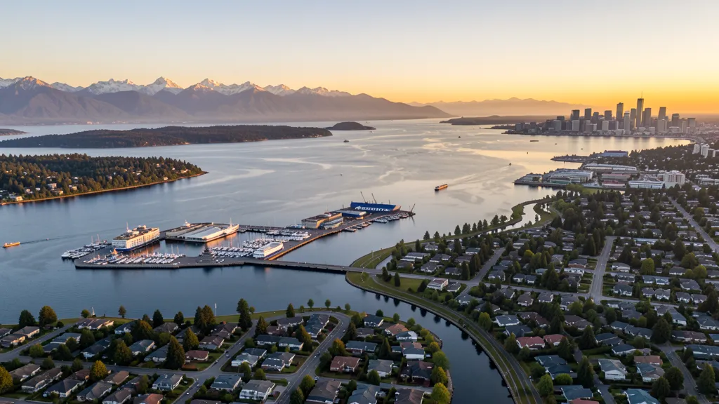 Aerial view of Shoreline, WA showing the local landscape and terrain relevant to aerial imaging operations
