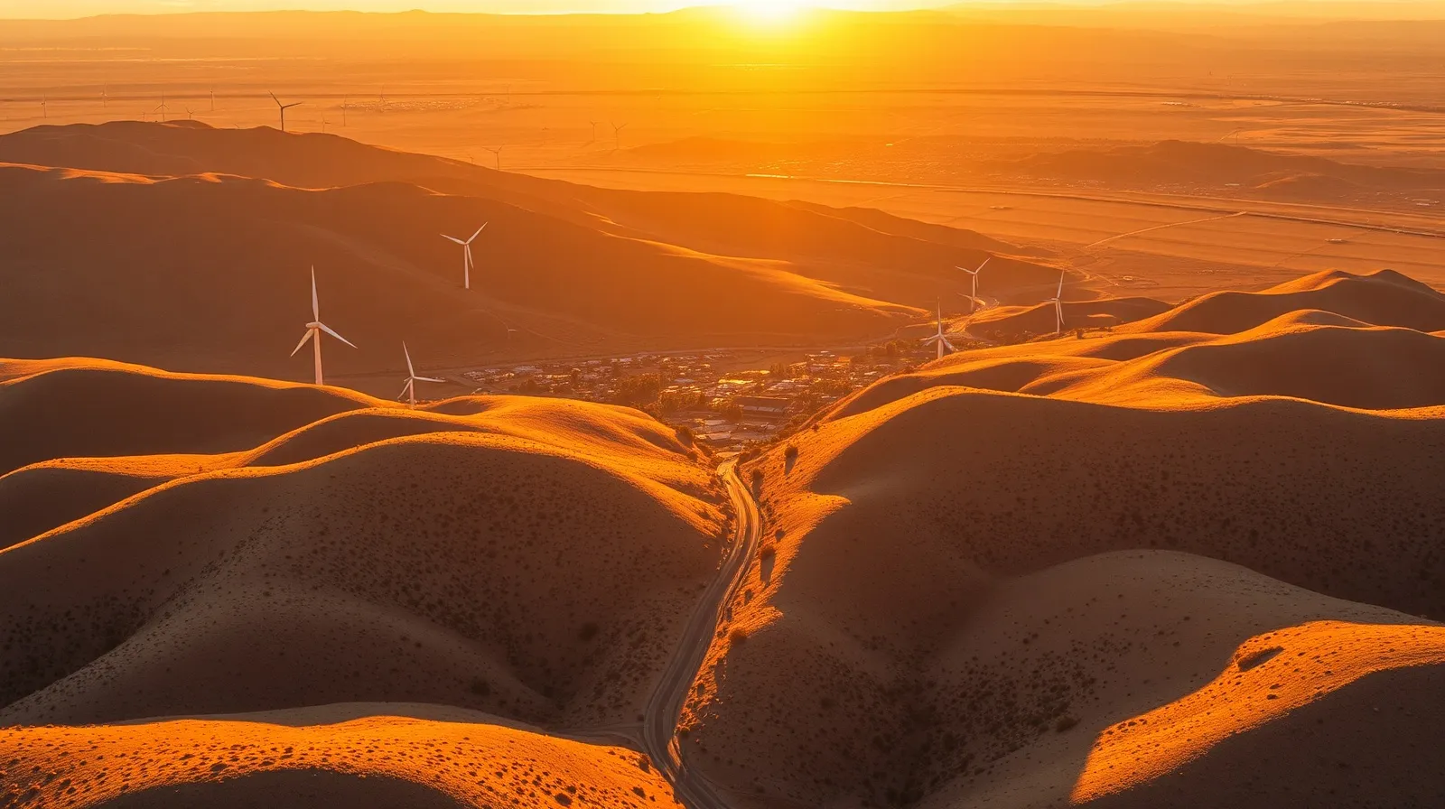 Aerial view of Tehachapi, CA showing the local landscape and terrain relevant to aerial imaging operations