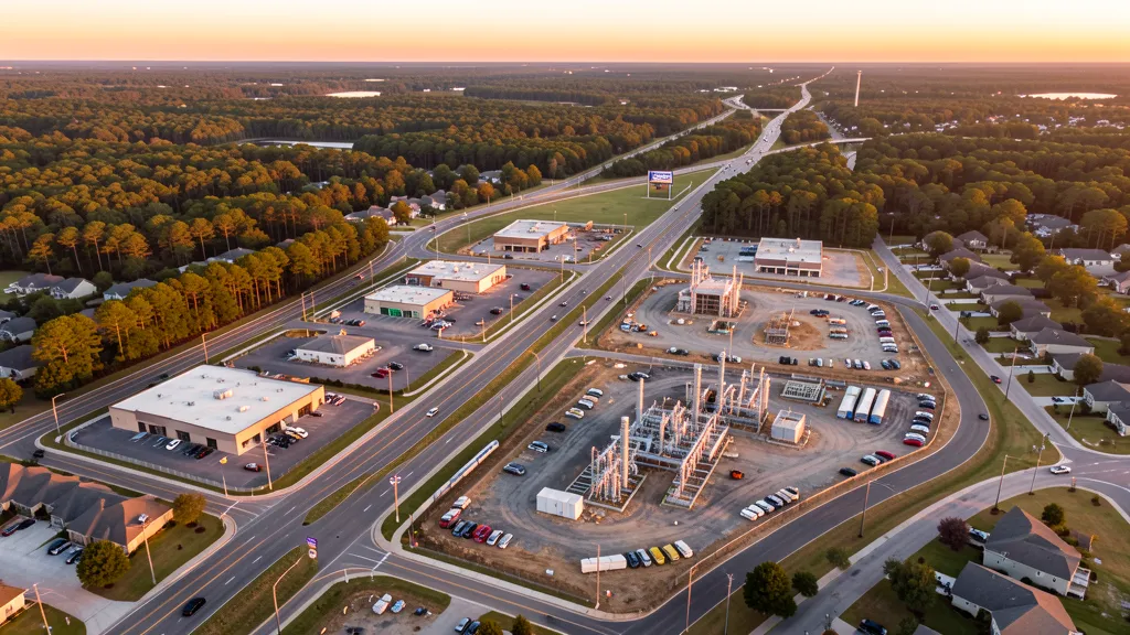 Aerial view of Tomball, TX showing the local landscape and terrain relevant to aerial imaging operations