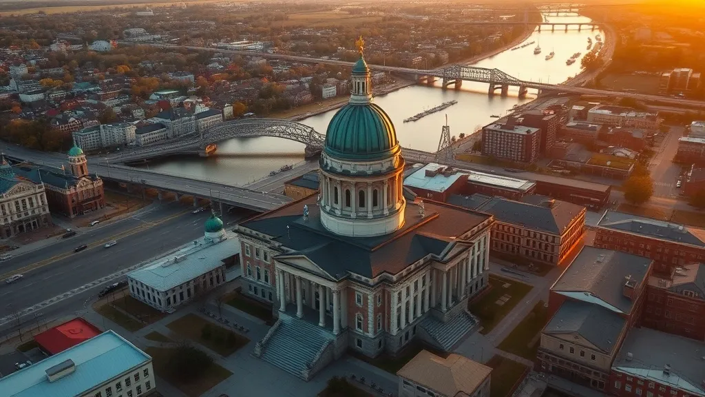Aerial view of Trenton, NJ showing the local landscape and terrain relevant to aerial imaging operations