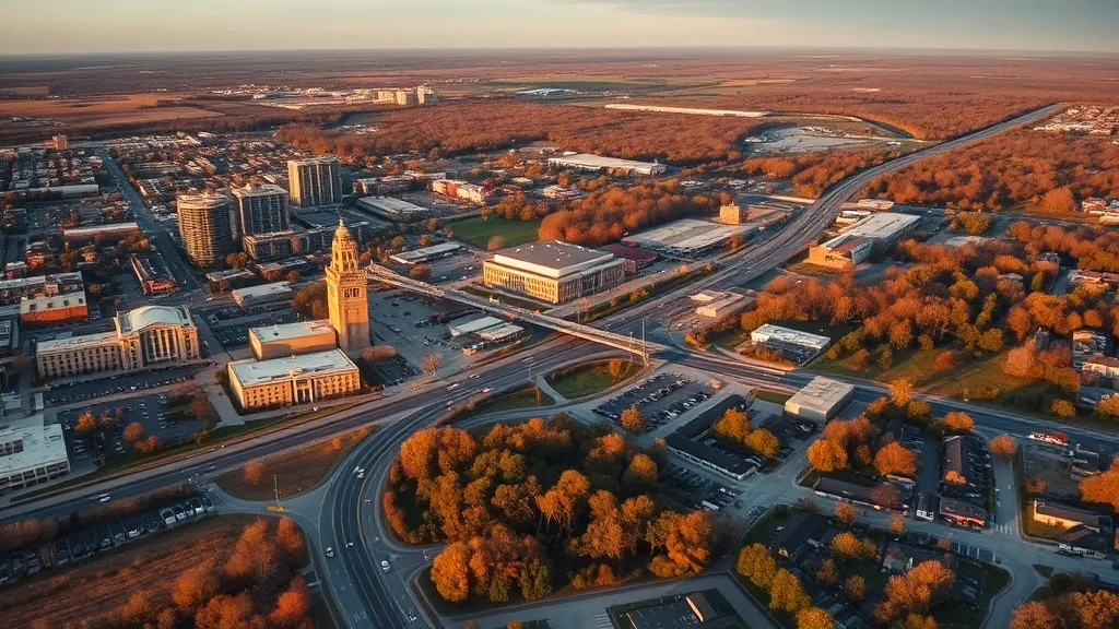 Aerial view of Troy, MI showing the local landscape and terrain relevant to aerial imaging operations