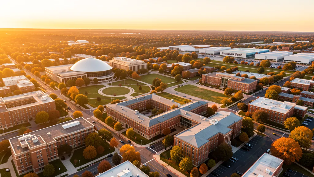 Aerial view of Urbana, IL showing the local landscape and terrain relevant to aerial imaging operations