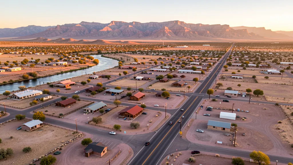Aerial view of Wickenburg, AZ showing the local landscape and terrain relevant to aerial imaging operations