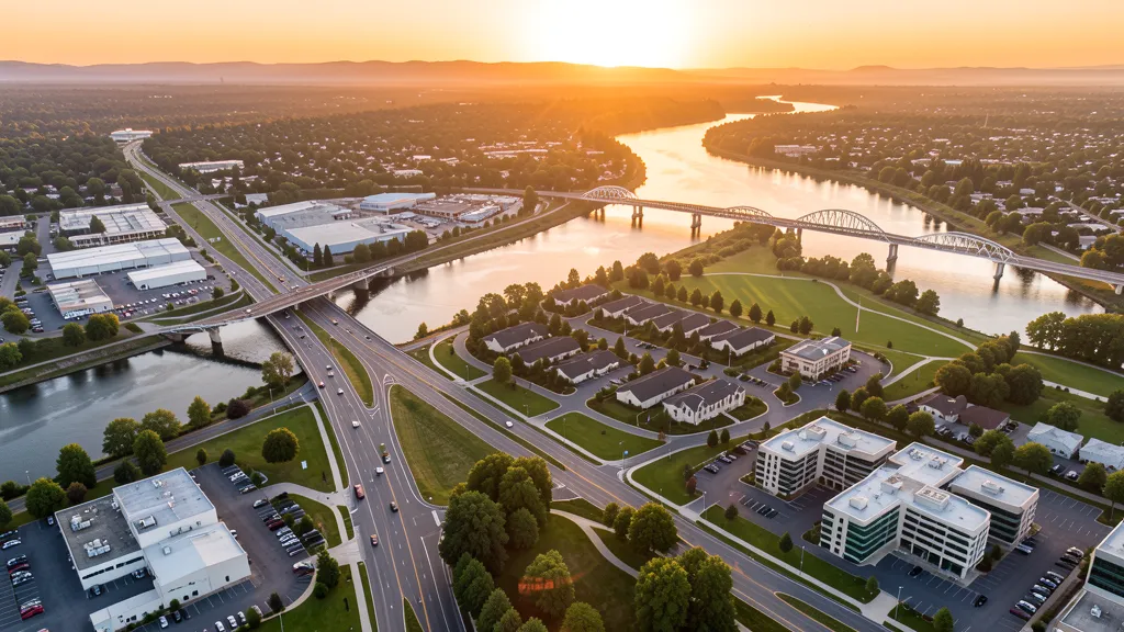Aerial view of Wilsonville, OR showing the local landscape and terrain relevant to aerial imaging operations