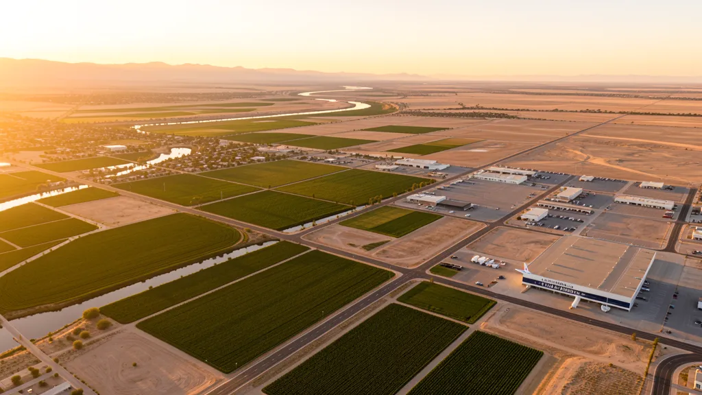 Aerial view of Yuma, AZ showing the local landscape and terrain relevant to aerial imaging operations