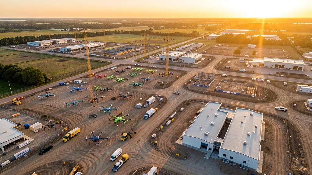 Drone aerial imaging services overview showing multiple data collection types in action